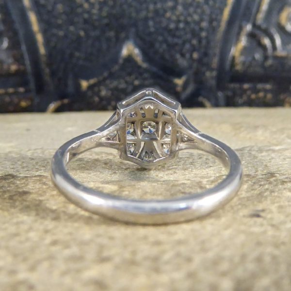 Art Deco Replica 0.43ct Diamond Plaque Ring