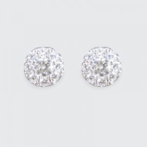 Contemporary Diamond Cluster Earrings