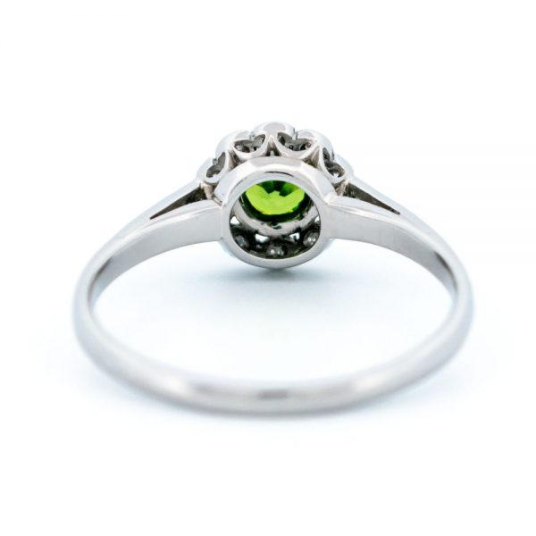 Vintage 0.30ct Demantoid and Diamond Cluster Ring