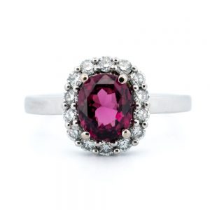 Vintage 1.30ct Rubellite and Diamond Ring