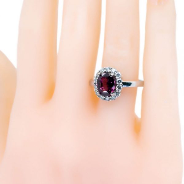 Vintage 1.30ct Rubellite and Diamond Ring