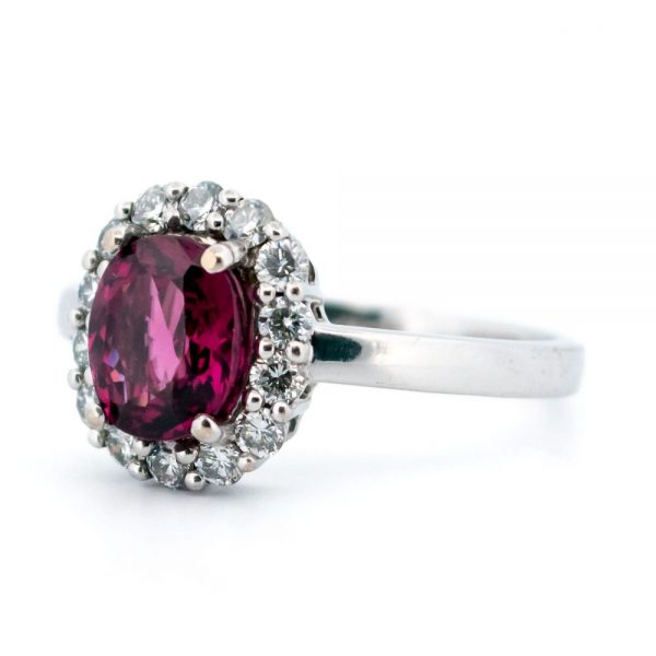 Vintage 1.30ct Rubellite and Diamond Ring