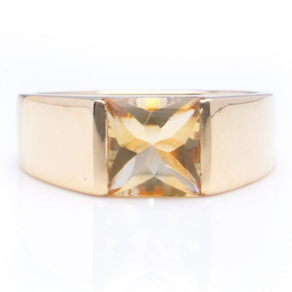 Vintage Cartier Citrine and 18ct Yellow Gold Tank Ring