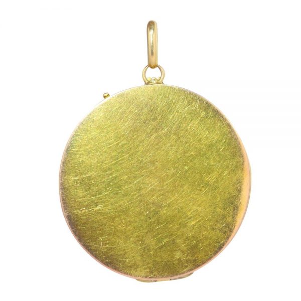 Art Nouveau Antique Four Leaf Clover Locket Pendant