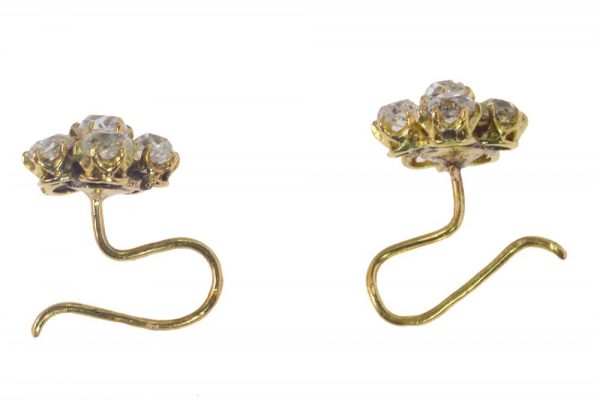 Antique Victorian 1.60ct Old Cut Diamond Earrings 
