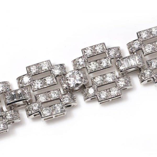 Vintage 1940s Diamond Bracelet, 12.74 carat total