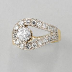 Contemporary Diamond Loop Ring, 1.29 carat total
