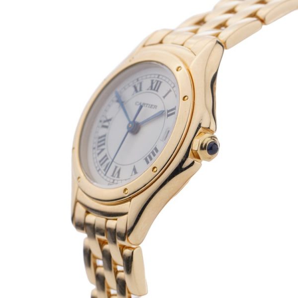 Side view of Cartier Cougar 18ct Yellow Gold Wristwatch