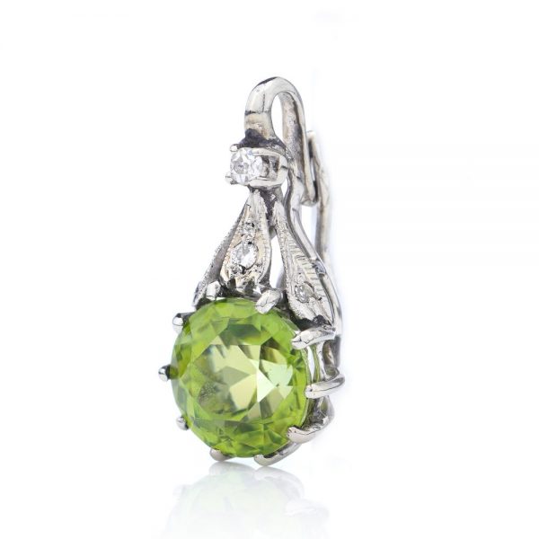2.45ct Green Garnet and Diamond Pendant