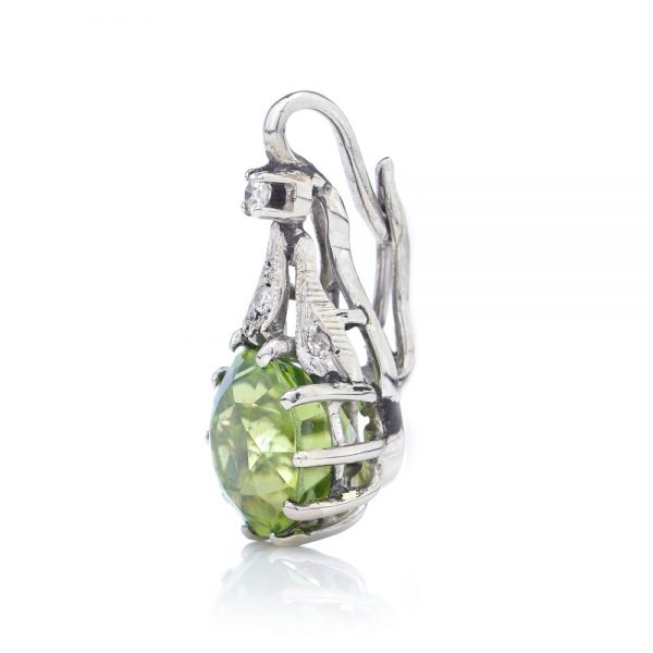 2.45ct Natural Green Garnet Pendant with Diamonds