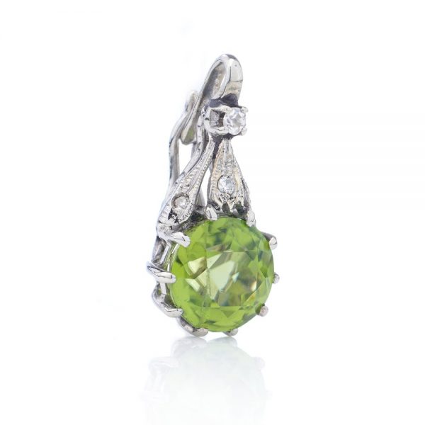 2.45ct Green Garnet and Diamond Pendant