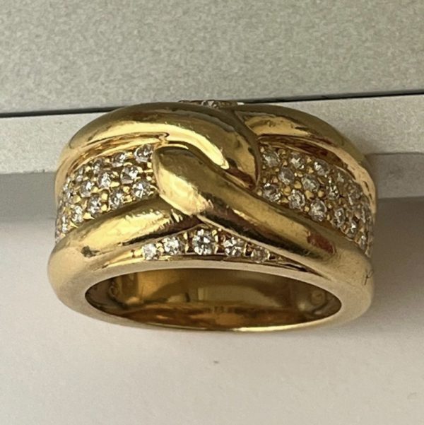 Cartier Gold Knot Ring with Diamonds