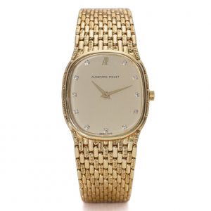 Vintage Audemars Piguet 18ct Yellow Gold Unisex Watch with Diamonds