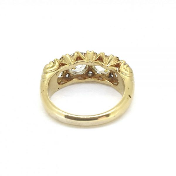 Antique Victorian Old Cut Diamond Four Stone Ring 18ct Yellow Gold 4.50 carat total