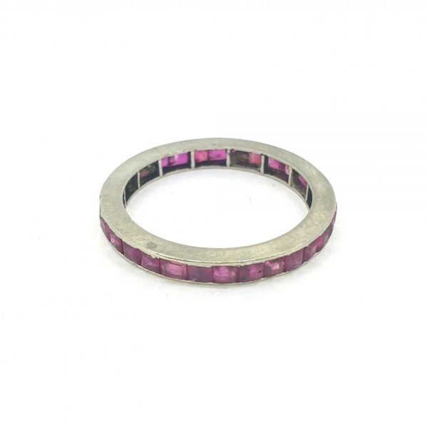 Ruby Full Eternity Ring in Platinum