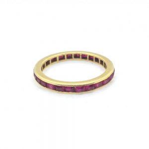 18ct Yellow Gold and Ruby Full Eternity Band Ring