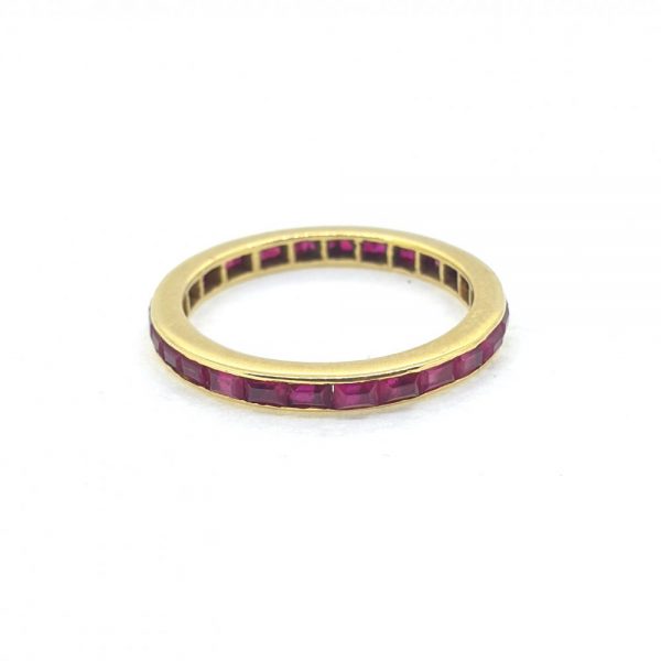 18ct Yellow Gold and Ruby Full Eternity Band Ring