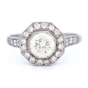 Art Deco Style 1.41ct Diamond Target Ring