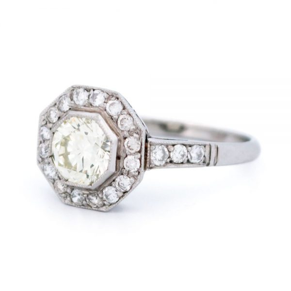 Art Deco Style 1.41ct Diamond Target Ring