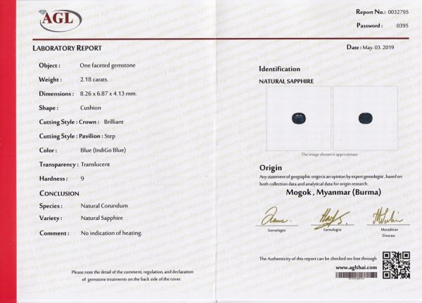 Natural No Heat 3.98ct Burmese Sapphires with Certificate