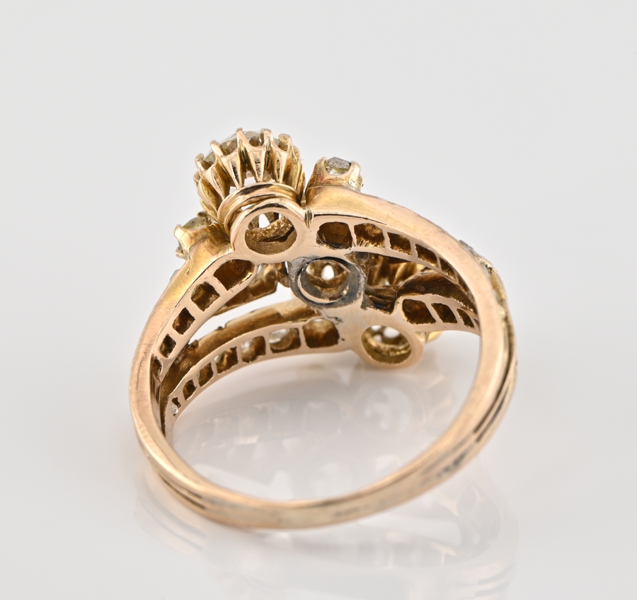 Victorian Antique 2.3ct Old Cut Diamond Three Stone Dress Ring