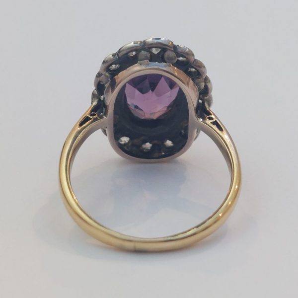 Vintage Amethyst and Diamond Cluster Ring, 4.25ct