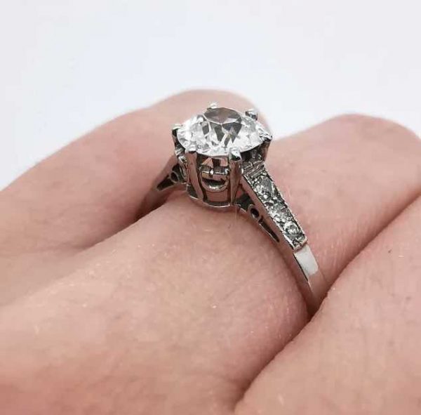 Vintage old cut diamond engagement ring 1 carat