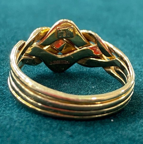 Vintage 18ct Yellow Gold Puzzle Ring