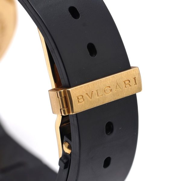 Bulgari Diagono Scuba 18ct Gold Automatic Divers Chronograph Watch, Bvlgari black rubber strap with Bulgari gold buckle