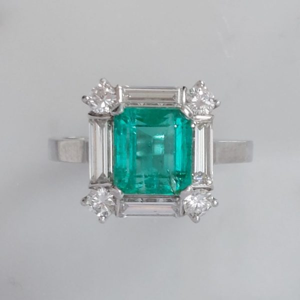 2.04ct Colombian Emerald and Diamond Ring