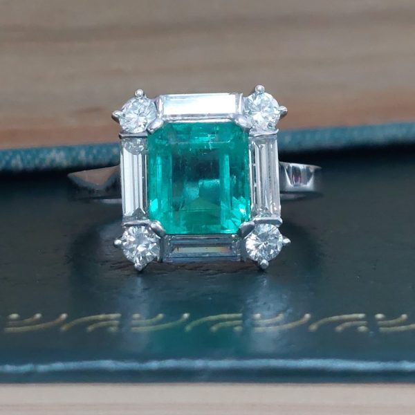 2.04ct Colombian Emerald and Diamond Ring