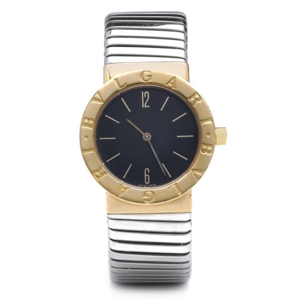 Vintage Bvlgari Tubogas Steel and Gold Quartz Watch