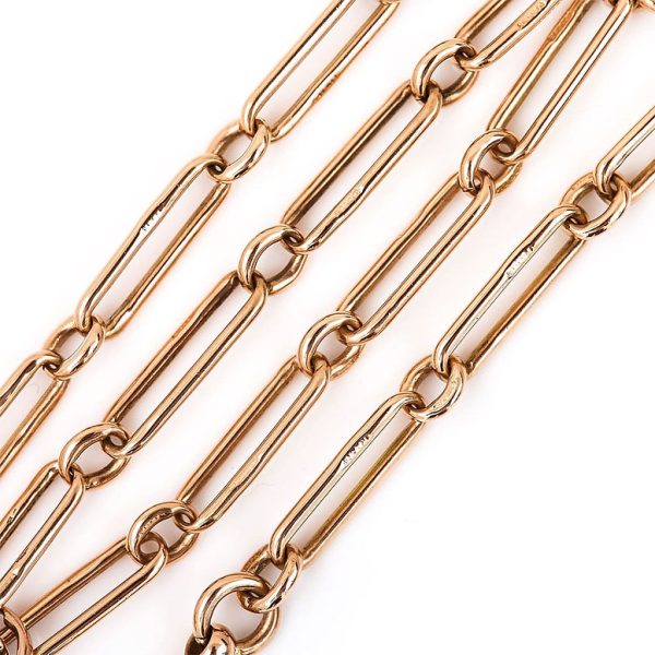 Antique Solid 9ct Yellow Gold Albert Watch Chain Necklace