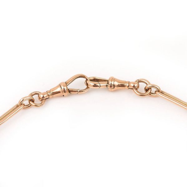 Antique 9ct Yellow Gold Albert Chain with double lobster clasps