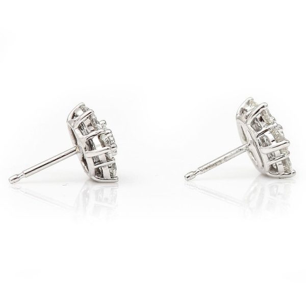 2.65ct Brilliant Cut Diamond Floral Cluster Earrings