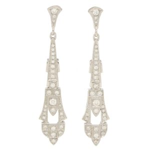 Art Deco Inspired Diamond Drop Earrings