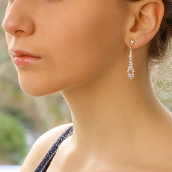 Art Deco Inspired Diamond Drop Earrings