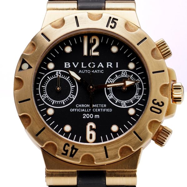 Bvlgari Diagono Scuba 18ct Gold Automatic Divers Chronograph Watch, Ref SC 38 G