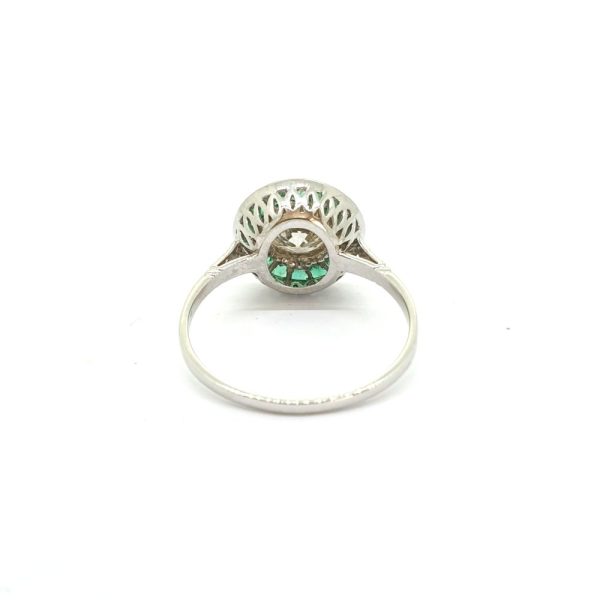 1ct Diamond and Calibre Emerald Target Ring