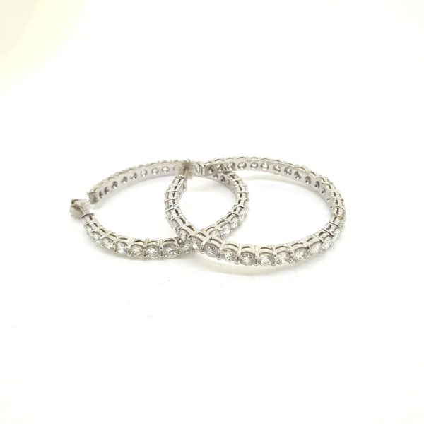 Diamond Hoop Earrings, 13.20 carat total