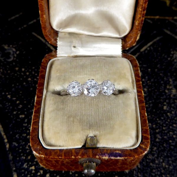 Antique Art Deco 1ct Diamond Three Stone Ring