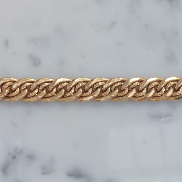 Antique French 18ct Gold Fancy Curb Bracelet