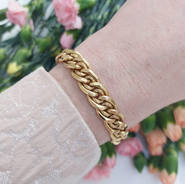 Antique French 18ct Gold Fancy Curb Bracelet