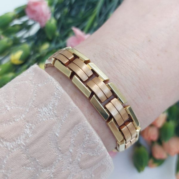 Art Deco Rose and Yellow Gold Bracelet
