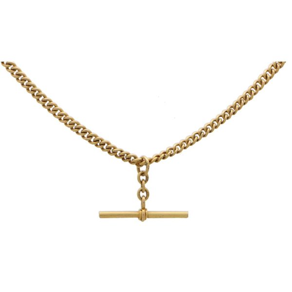 Vintage 18ct Yellow Gold Albert Chain with T Bar