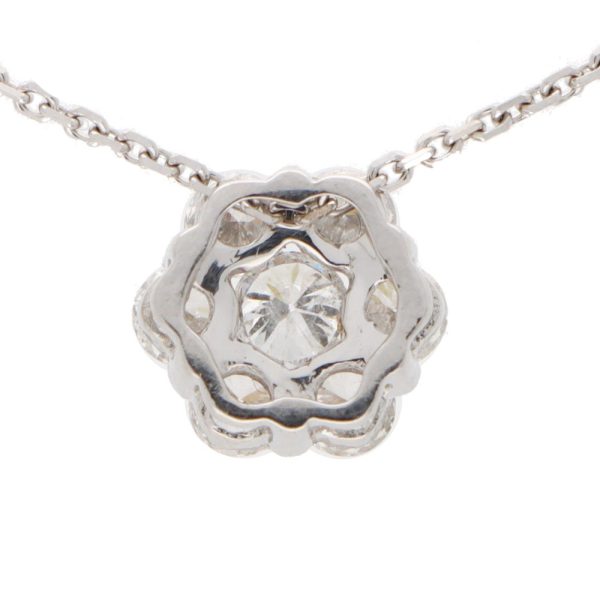 Diamond Floral Cluster Pendant Necklace