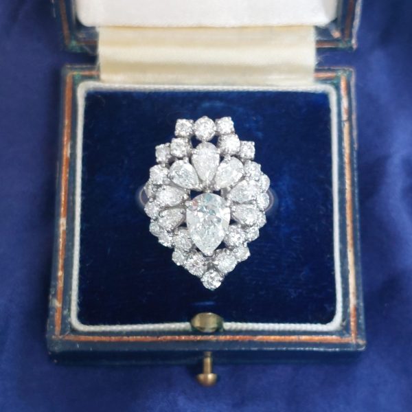 Pear Shape Diamond Cluster Dress Ring, 3.50cts