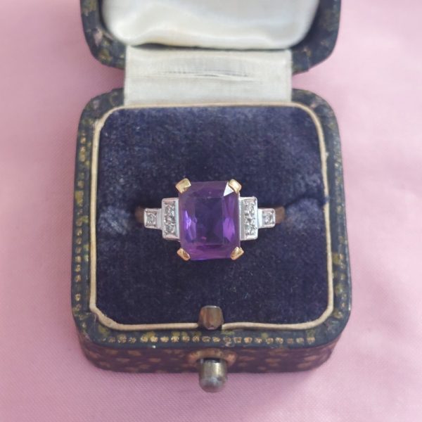 Vintage Amethyst and Diamond Ring