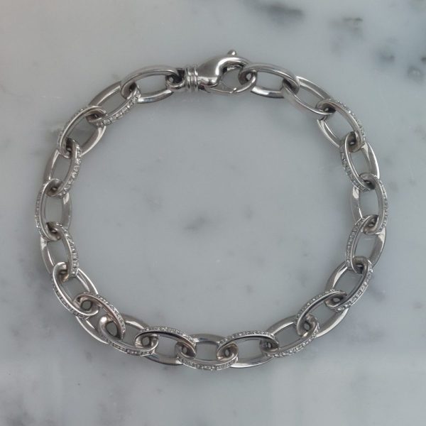 Vintage Diamond Set Oval Link Bracelet