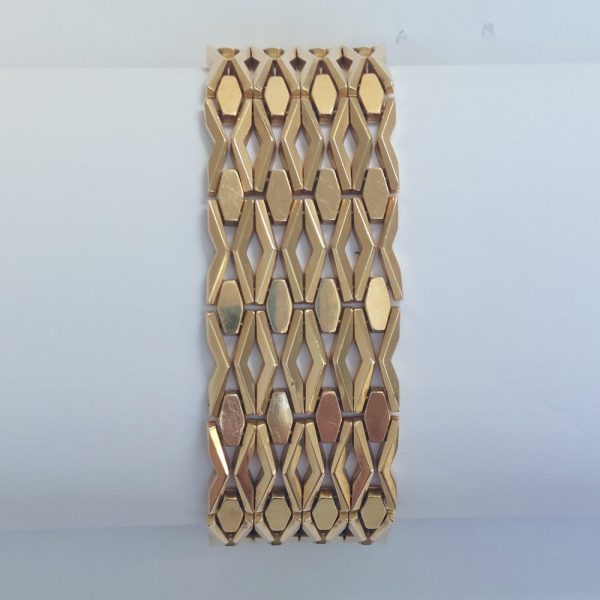 Vintage Wide Gate 18ct Gold Bracelet